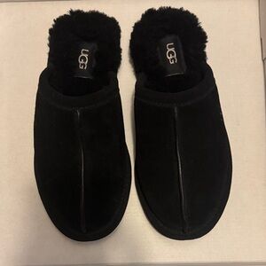 UGG Black Suede Slip-On Slippers